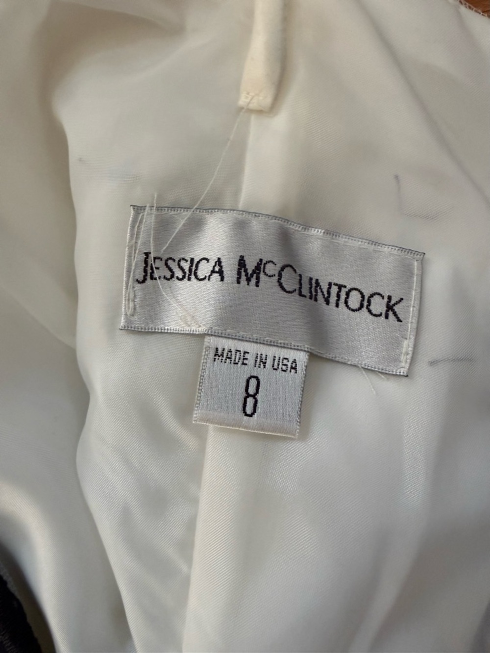 Jessica McClintock NWT White and Black Lace Spaghetti Strap Party Dress Size “8” - Picture 4 of 13